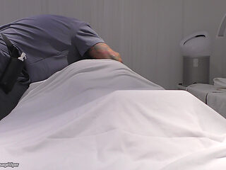 Real Massage Therapist Gets Sucked and Fucked by Fit Blonde Client