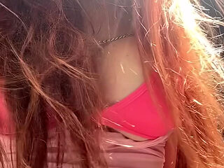 Artemisia Love Making Her Juicy Big Boobs Bounce Outdoor and Showing off Her Perfect Hair