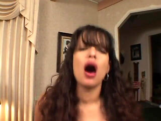 Curly Latina With Big Tits Rips off Red Dress and Gets Fucked in Hotel
