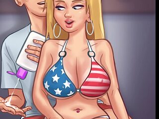 Cum swallowing, swimsuit, total