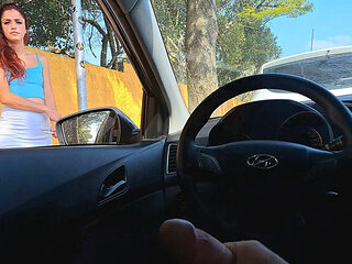 Hot Redhead Bus Stop Risky Masturbation - Public Handjob & Squirting