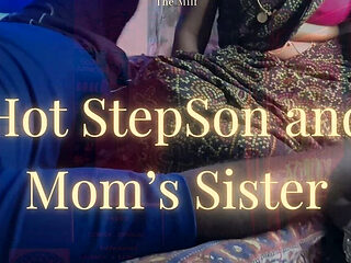 Desi Stepmom Fucks Indian Stepson with Stepsister Help - Amateur Homemade HD