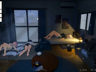 Hentai Game - Yellow Hair College Gyaru Sex Scenes 2 - summer hangout spot secret after school spent with gyarus