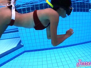 Asian GF gets plugged and pounded in public pool