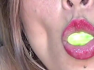Impressive!! I Play and Swallow Huge Round Candies in the Shape of Melons