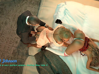 Awam Real Fuck - Side Story: the Debt - Part 3: Patricia Joins a Threesome with Principal Johnson and His Wife