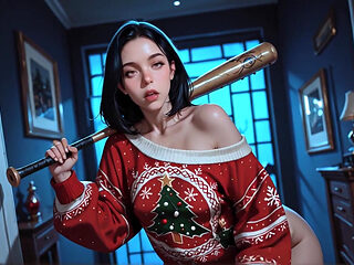 Lonely MILF Gets Her Christmas Wish from Santa While Husband's Away