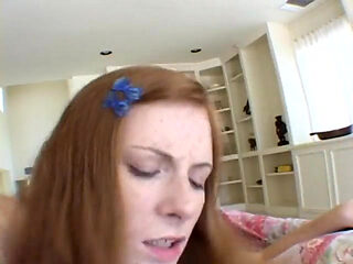 Young redhead with freckles gets fucked in all positions by horny guy