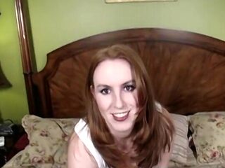 Redheaded lady enjoying POV riding and sucking
