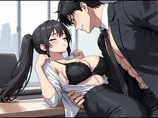 Big tits secretary gets bent over the desk by her boss for fucking private meeting