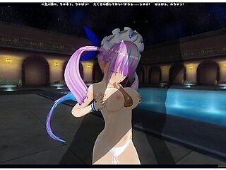 3d Hentai Minato Aqua Jerking Off Big Cock With Big Tits