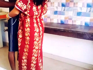 Desi Bhabi want to take chance for sucking Hot devar Big black Cock in kitchen