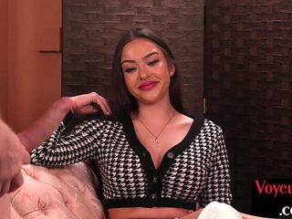 Bigtitted voyeur watcher teasing dude