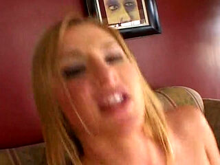 Marvelous blonde babe gets a facial after anal fuck