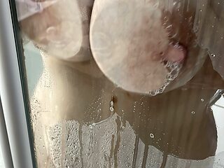 Me in the shower with my huge tits 85E Big Tits