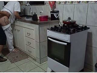 Maid Had Her Ass Used While Washing Dishes