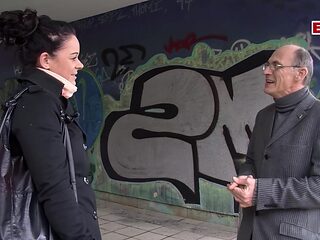 German boyfriend offers sex to  woman from the street