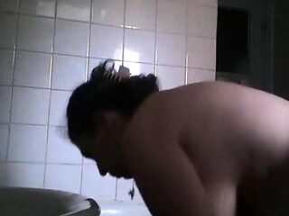 big boobed stepmom spied in the bathroom