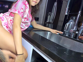 The Hottest Moment: My Best Friend Fucking My Best Friend in the Kitchen While I Was Talking Alone