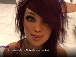 Petite blonde milf gets a creampie in a cartoon visual novel