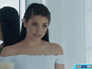Hot Latina Babysitter Gives Blowjob To Older Daddy