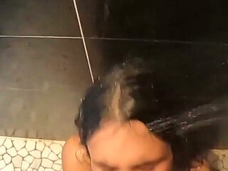 Tattooed MILF Blows Stepdad Sloppily Then Doggy in Shower