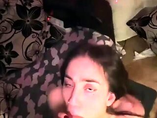 Horny teen get cum on pussy after hard anal pounding live at