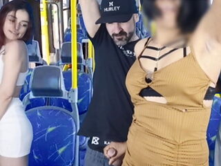 Whore gets <censored> in public on the bus!