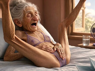 90 Year Old Mature Woman Has Multiple Orgasms in Bed with a Soaking Wet Pussy