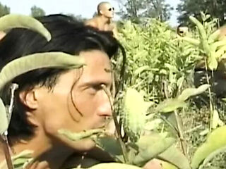 French babe gets huge facial outdoors in meadow - amateur bukkake with big cock