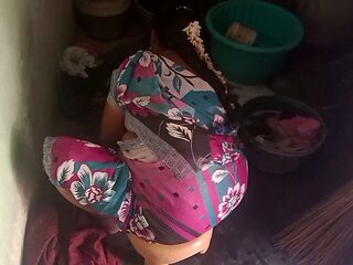 Priyanka Sexy Aunty Dress Washing in Bathrome