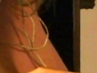 Masked blonde girl humiliating hanging out