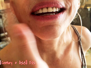 Blonde Axell Licks Ass, Sucks Cock, Takes a Shower of Gold