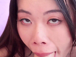 Asian Jade Sky Balls Deep Sucking Until You Burst POV