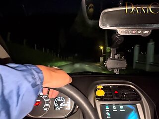 Hot MILF rides Uber driver hard in the car during a rainstorm
