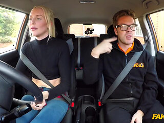Fake Driving School - Naughty Student Driver Lexi Lou Deepthroats Instructor Ryan, Gets Fucks Hard Until She Squirts & Cums