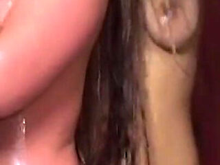 Bollard Grinding Slut Drools in Lesbian Shower Orgy