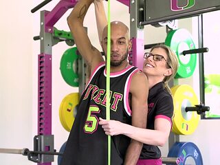 Cory Chase gets her pussy pounded by John Long after a gym session