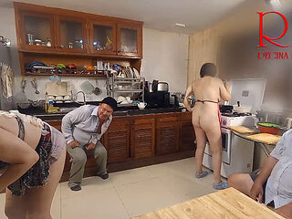 MORNING CHAOS IN KITCHEN. COMEDY NSFW STORY 284 FILL VID