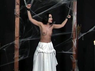 Beautiful domination and bondage with a hot brunette Sophie Angel