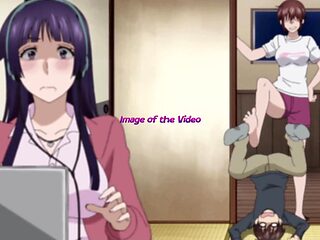 Tiny guy overwhelmed by tall athletic anime giantess babes