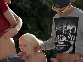 Blonde Teens Skinny Pool Threesome