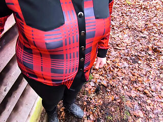 Busty German Babe Gets Her Huge Tits Slapped Red in Public BDSM Punishment