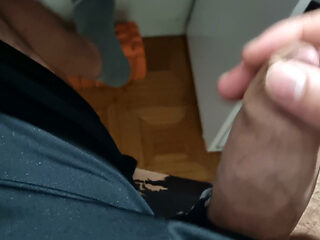 In football shorts, furry jerks off naughty