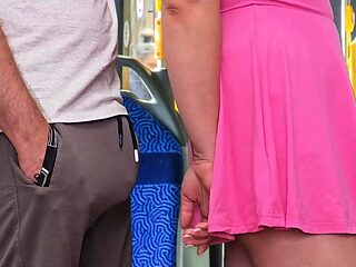 Venus And Rider Take A Wild Ride On Strangers Big Cock In Packed Public Bus, He Cums Drench