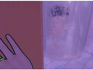 Sneaking And Watching Milas Shower Hentai Miside Uncensored