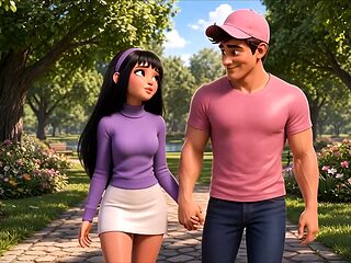 School crush gets older and finally fucked in park