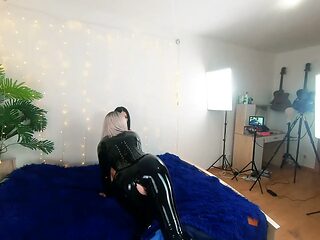 Backstage of Pretty Lesbian Fetish Girls Doing Sex Video. Positive Femdom, Sex Play, Latex Leather