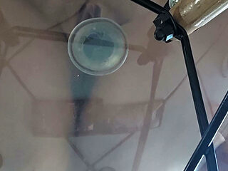 Close up translucent dildo fucking