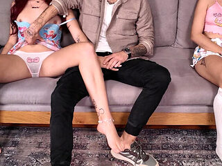 Stepdad Surprise! Innocent Teen Stepdaughter Fingered During Movie Night - Family Taboo